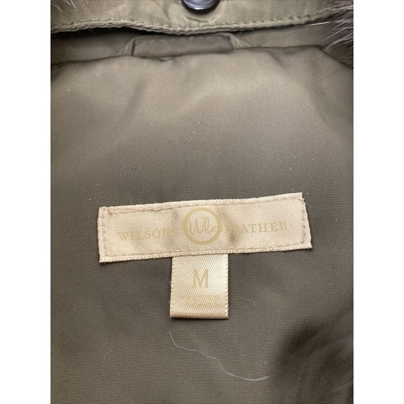 Wilson's Leather Quilted Vest, Brown Zip Front, Pockets, Fox Fur Collar- Sz Med - Picture 5 of 11